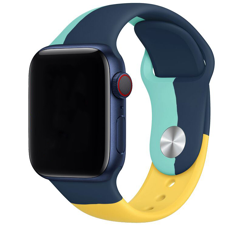 Apple Watch Sportarmband Black Unity blau gelb